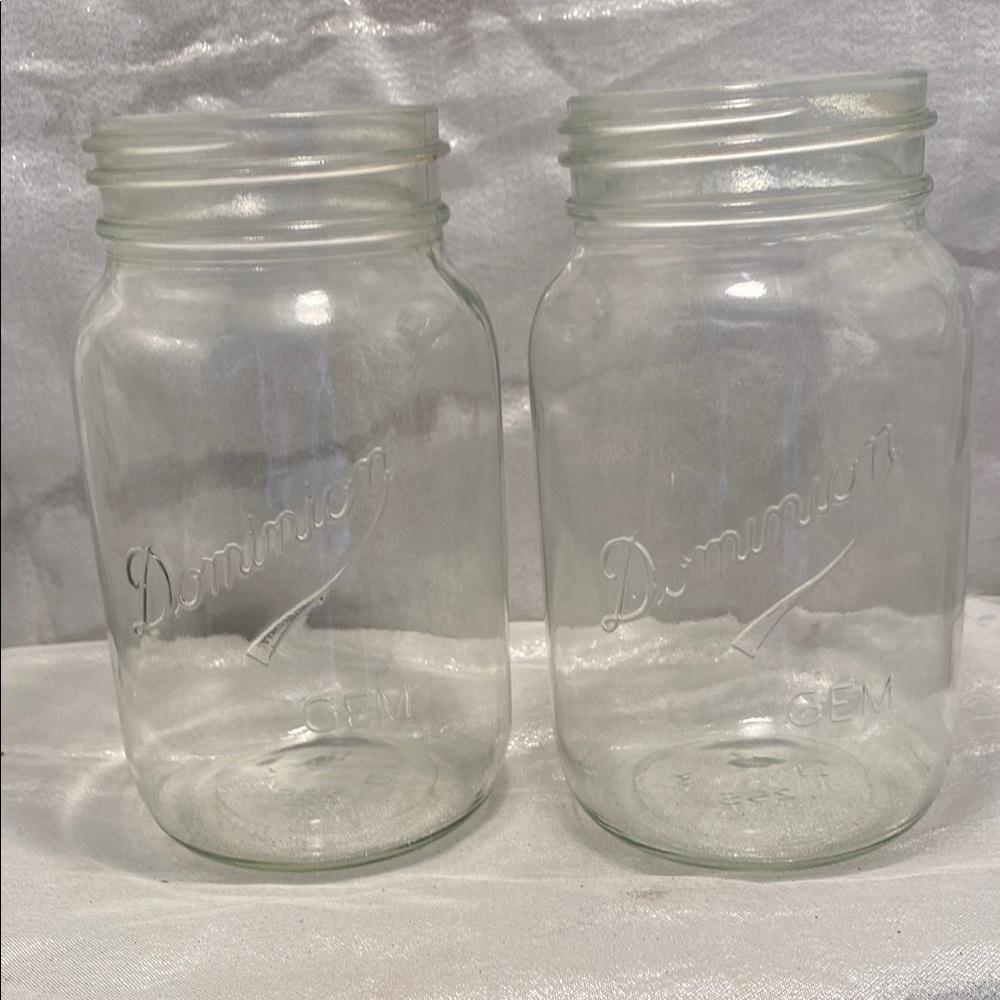Vintage Dominion Gem jars. Set of 2
